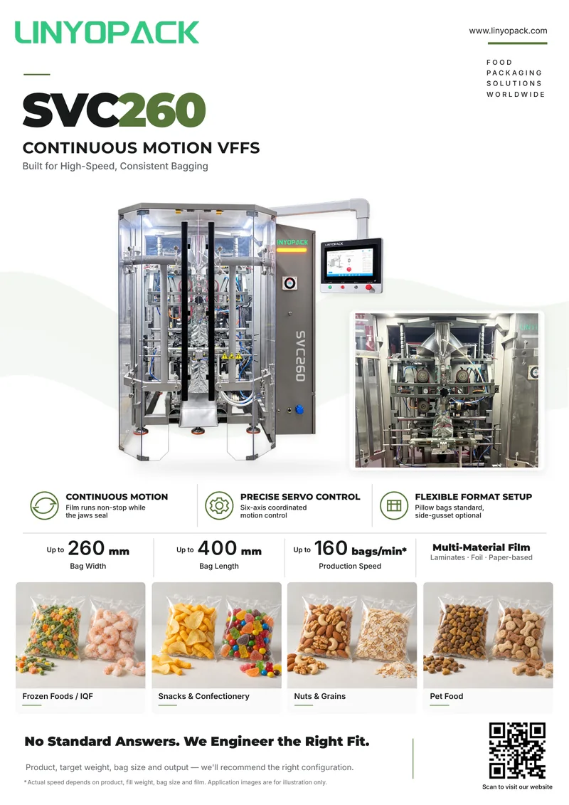 Cover of the SVC260 Continuous-Motion VFFS brochure