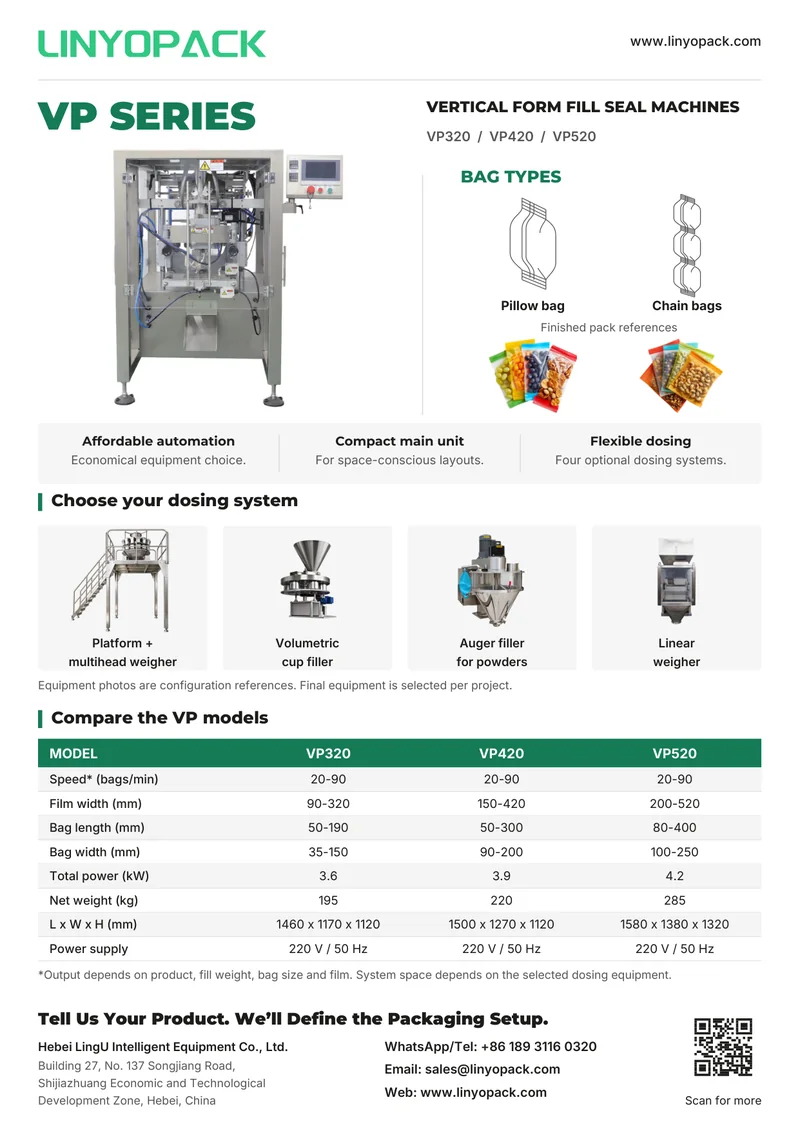 Cover of the VP Series and VP-YT Compact VFFS brochure