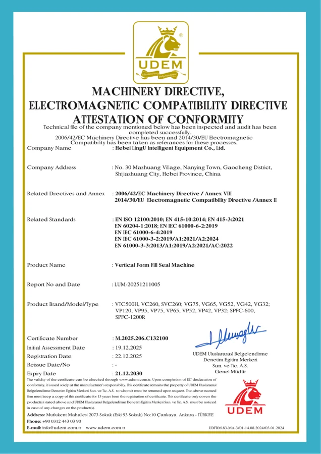 CE attestation of conformity