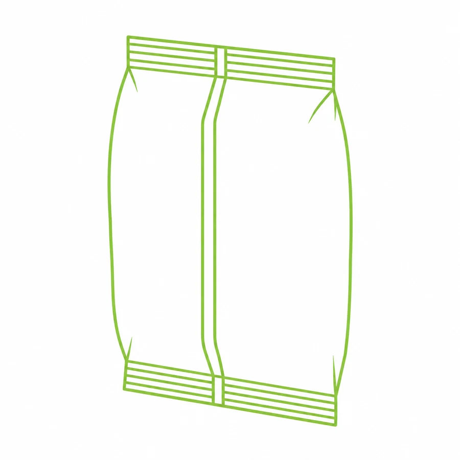 Line drawing of a pillow bag