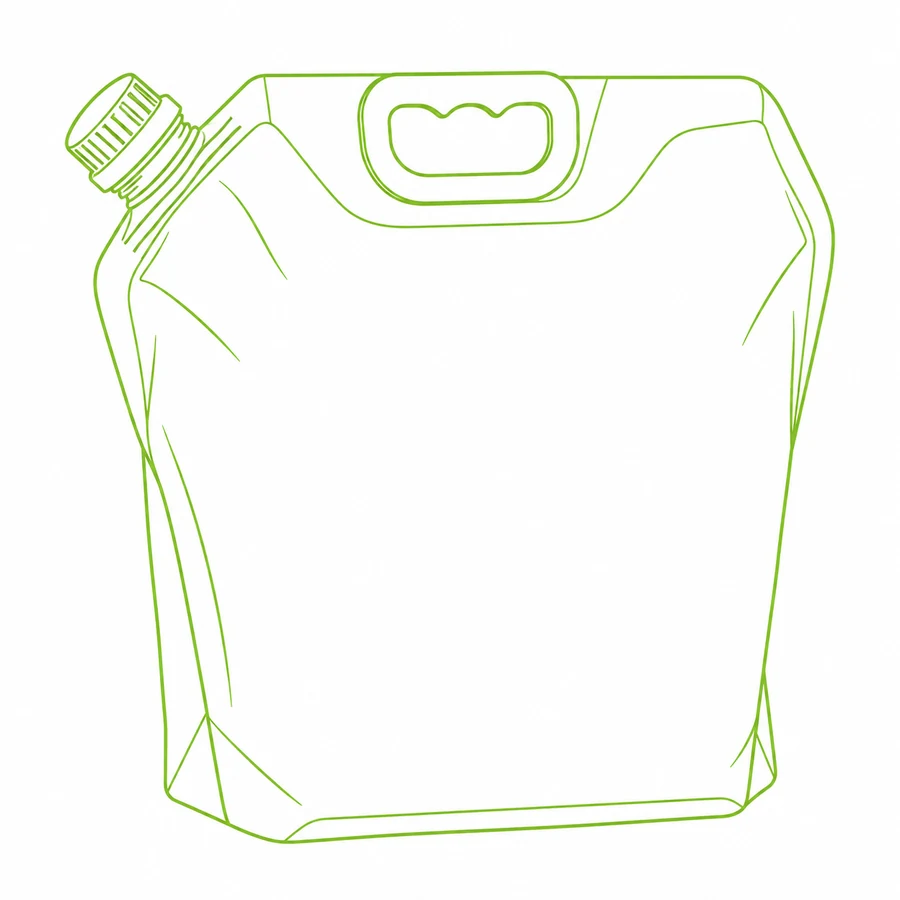 Line drawing of a wide-spout pouch