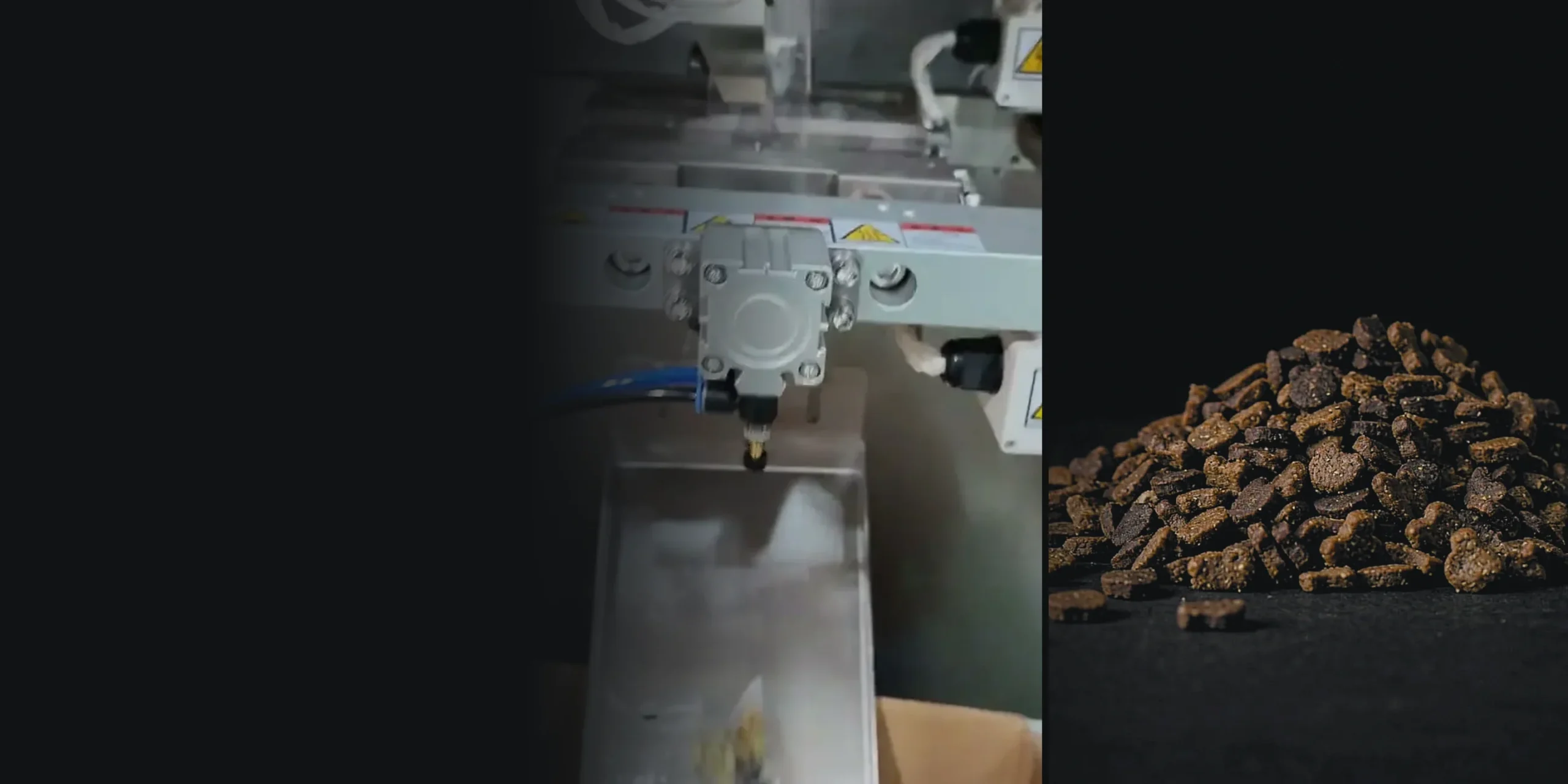 A VP Series bagger in our workshop and dry pet food kibble