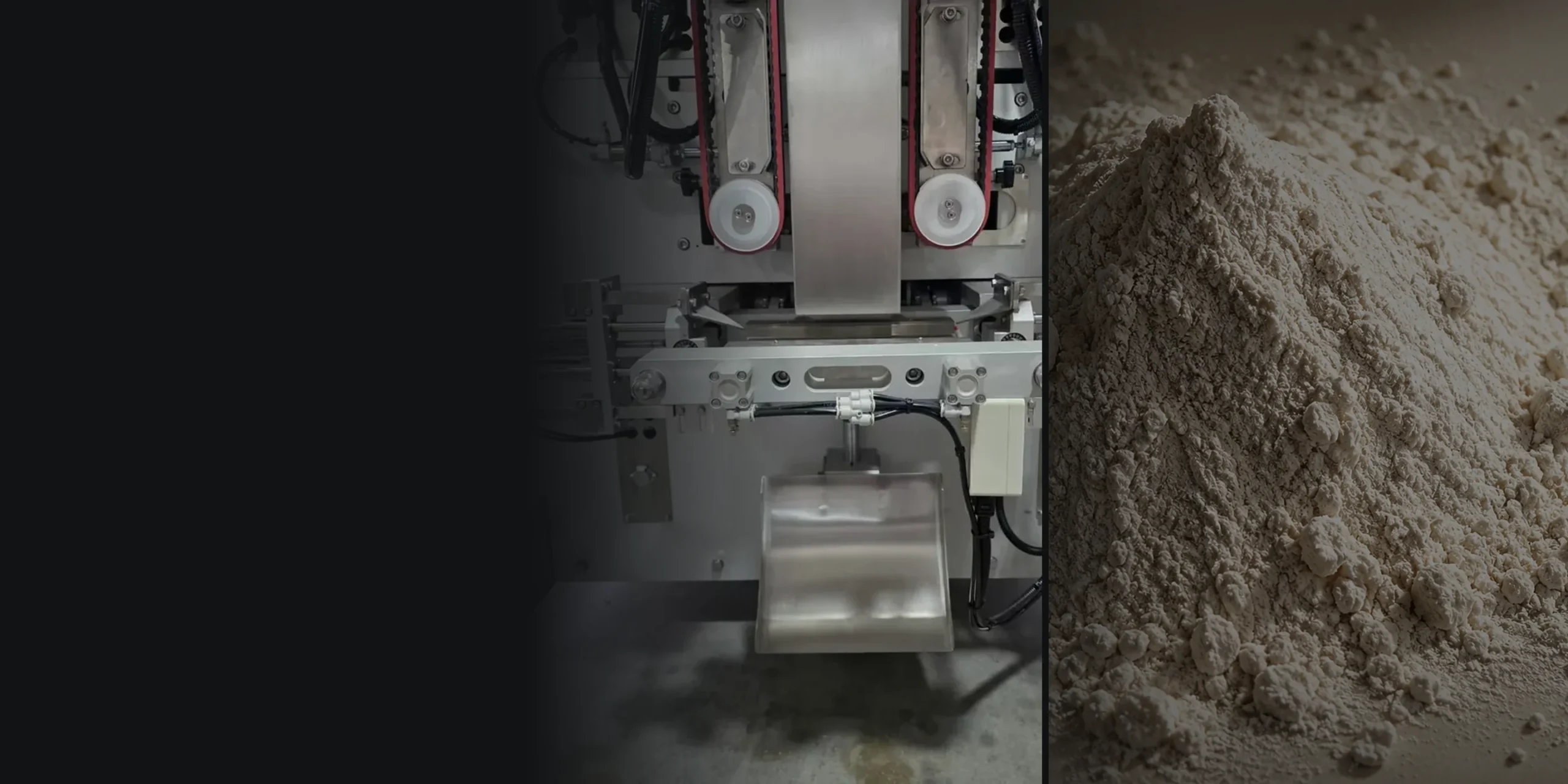The VGT sealing unit in our workshop, and flour and protein powder