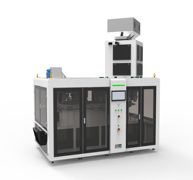 Wide-spout pouch filling and capping machine