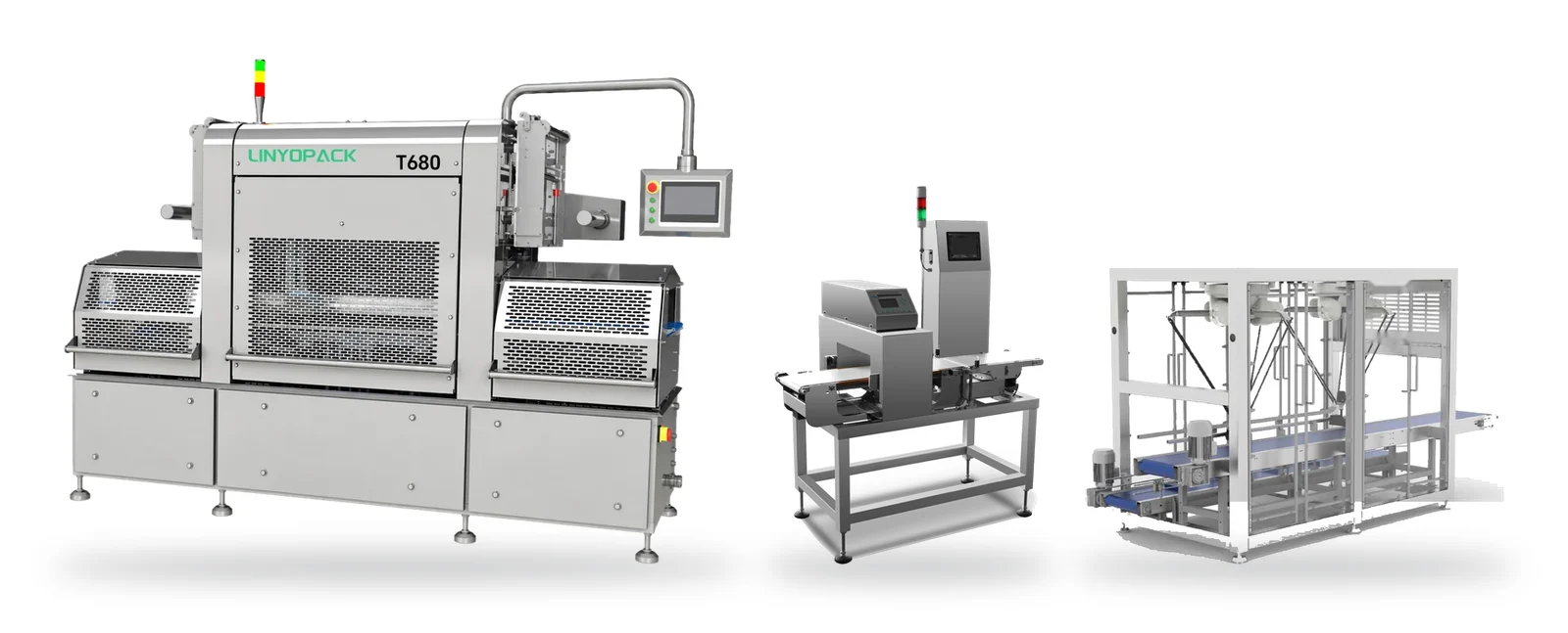 T680 tray sealer, checkweigher and case packer