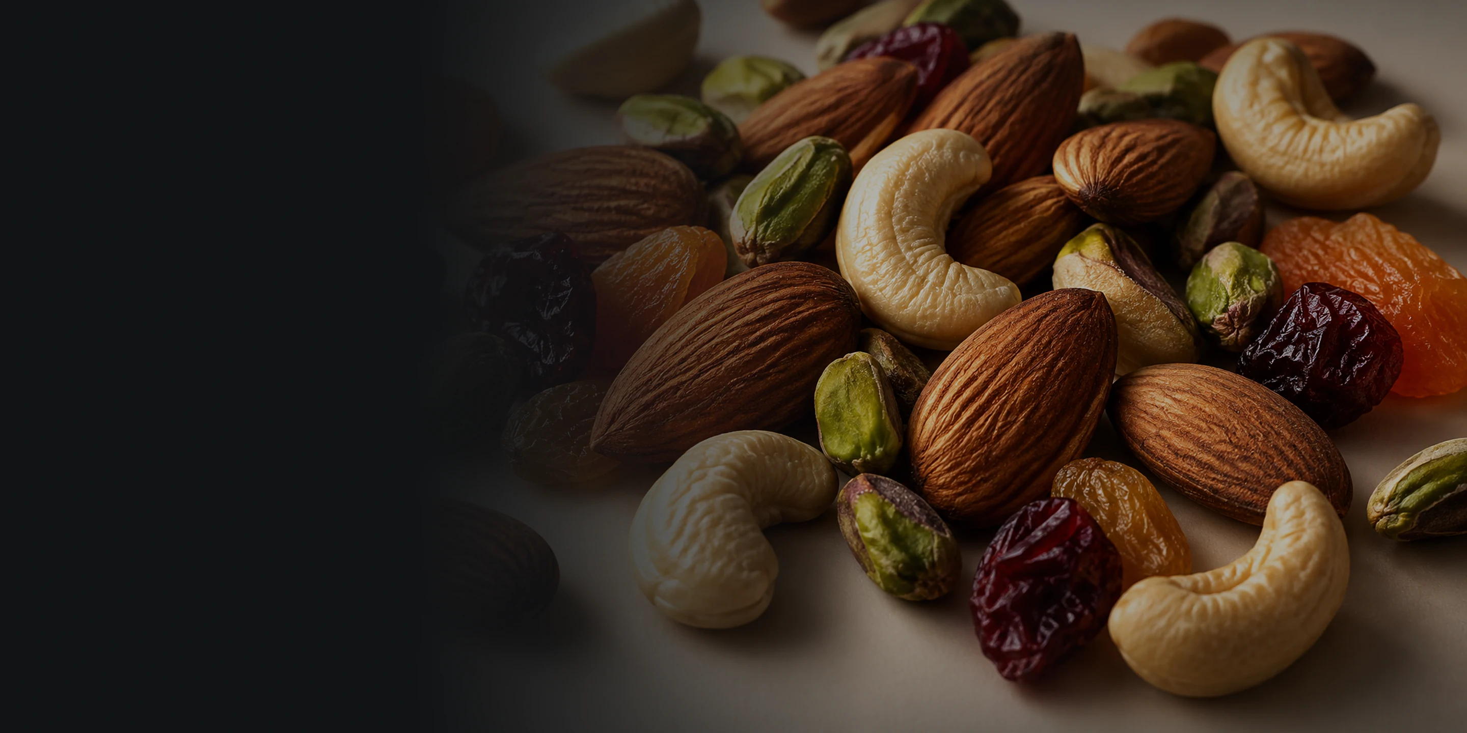 Almonds, cashews and pistachios