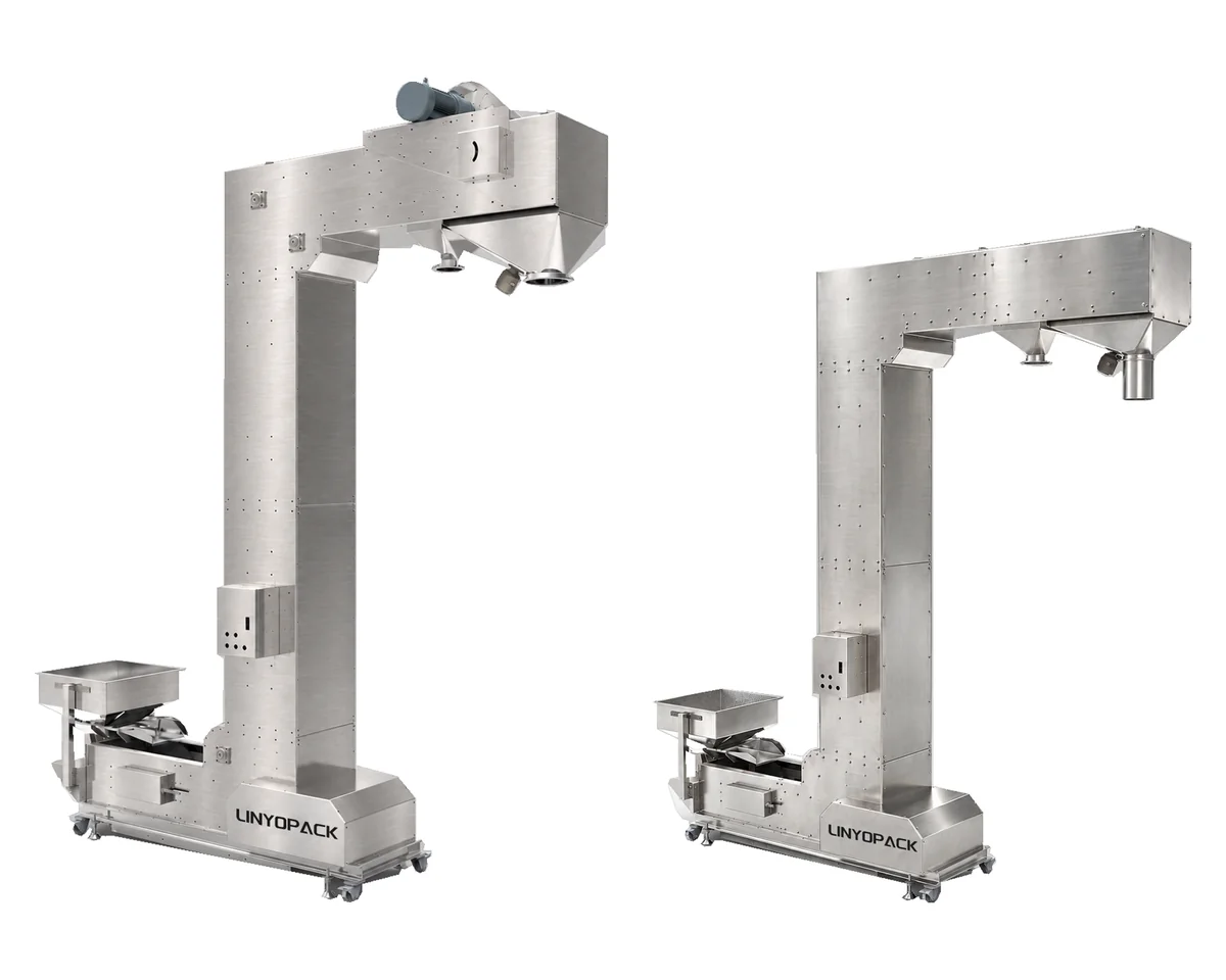 Two standard pendulum bucket conveyors (Z-type bucket elevators)