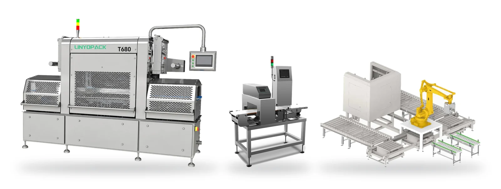 T680 tray sealer, checkweigher and palletizer