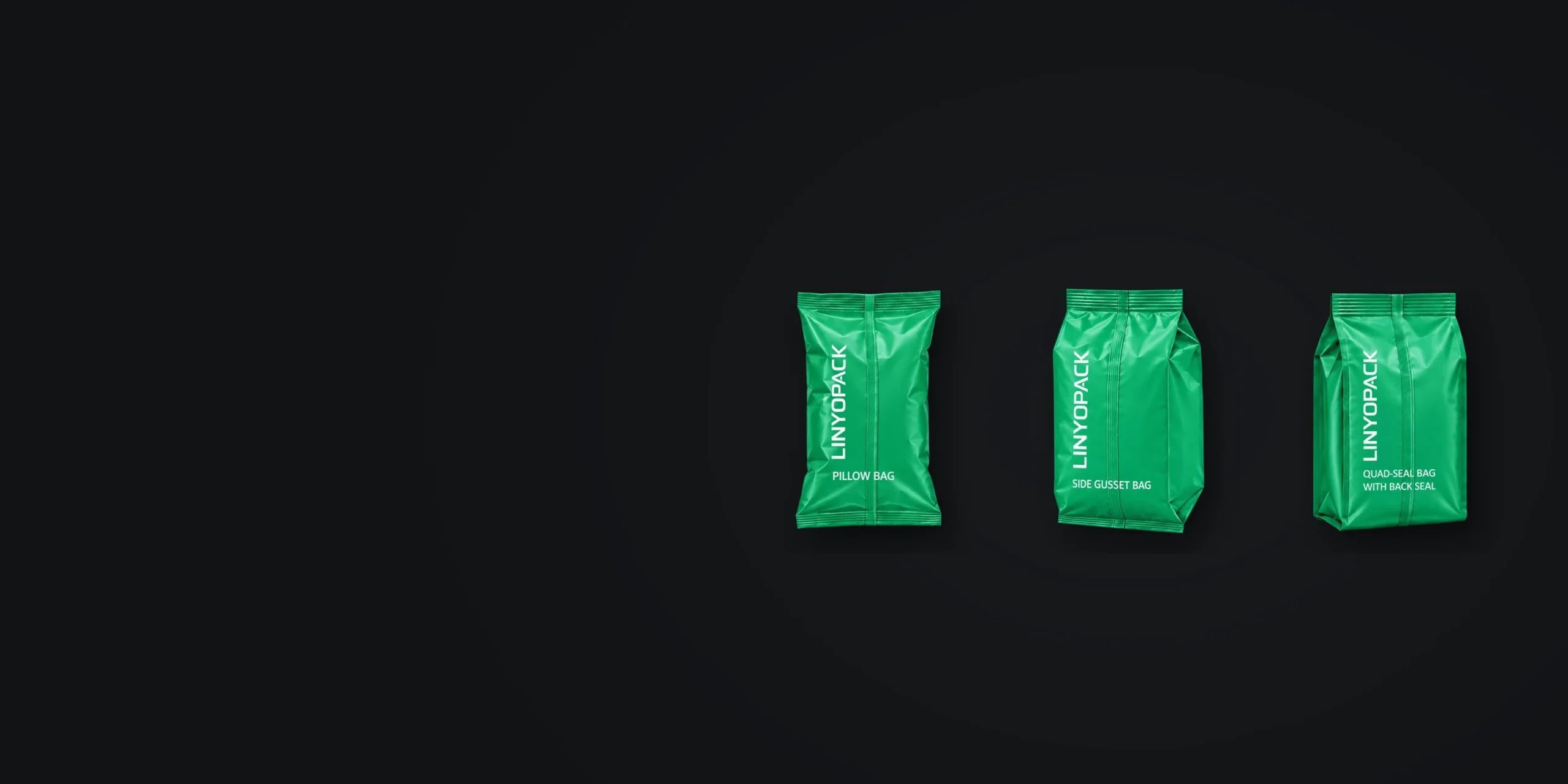 Pillow bag, side gusset bag and quad-seal bag