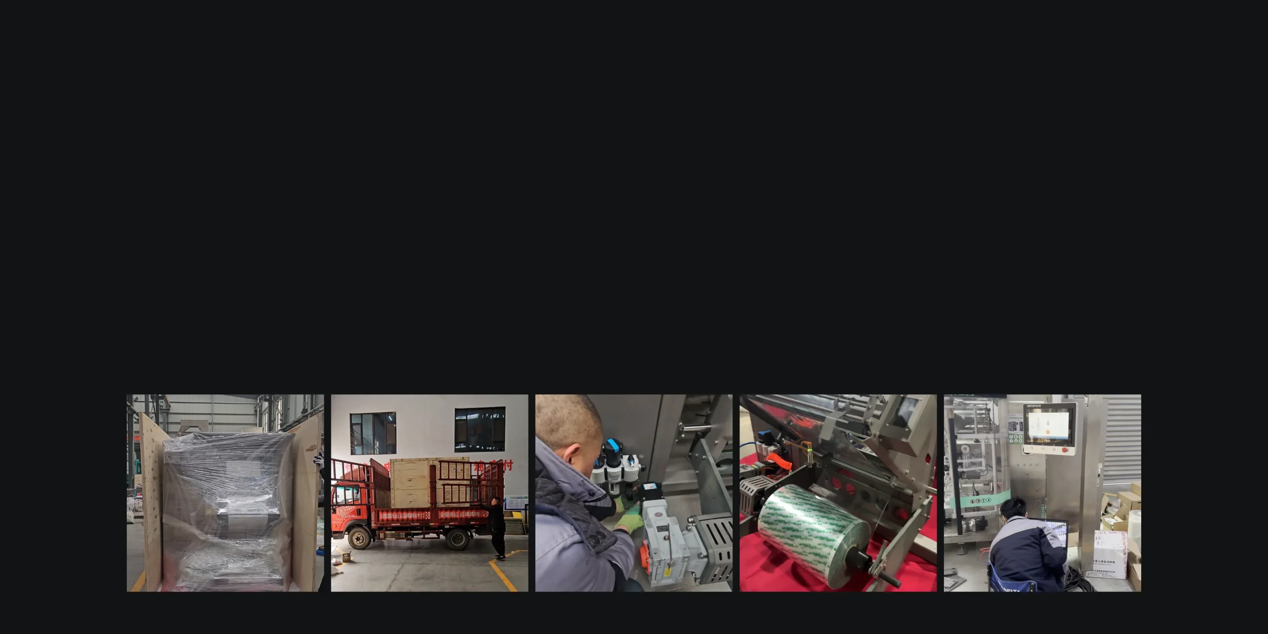 Crating, loading, fitting components, film set-up and functional checks in the LINYOPACK workshop