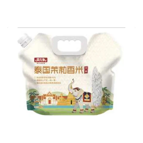 Jasmine rice in a wide-spout pouch
