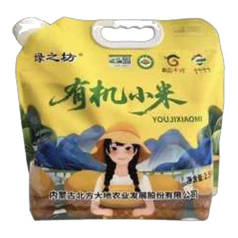Organic millet in a wide-spout pouch
