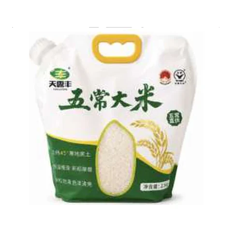 Rice in a wide-spout pouch