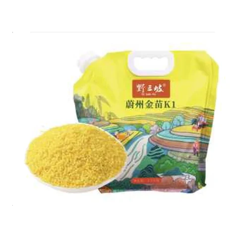 Yellow millet in a wide-spout pouch
